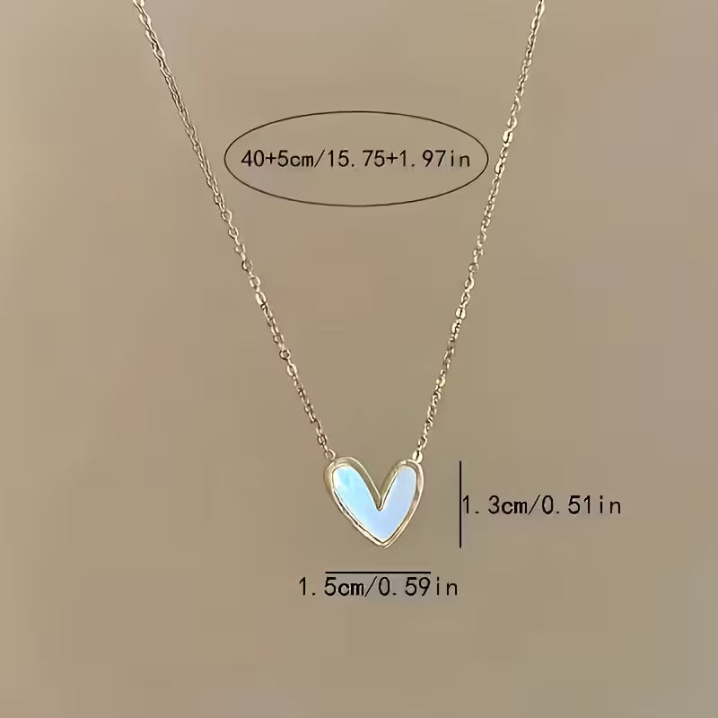 Elegant Heart-Shaped Pendant Collarbone Chain, Fashionable and Exquisite Lily of the Valley Necklace
