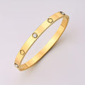 minimalist 18k Golden-plated Rhinestone-cut bracelet with open clasp