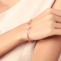 Simple Style Love Heart Open Bangle Bracelet Rose Gold