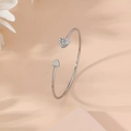 Elegant Silver-Tone Heart Charm Bracelet