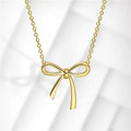 Minimalist Bow Pendant Necklace for Women