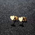 A Set of Stainless Steel Earrings Featuring a Trendy Korean Sweet Heart Design