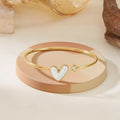 Fashionable, Trendy & Delicate Enamel Heart Twist Open Bangle